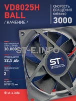 Вентилятор  VD8025H Ball (качения) 12V - st-e.info - Калининград