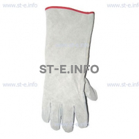 Перчатки-краги спилковые пятипалые серые с подложкой - st-e.info - Калининград