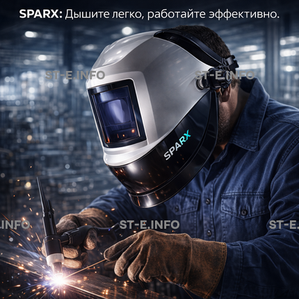 Маска сварщика Sparx с устройством подачи воздуха - st-e.info - Калининград