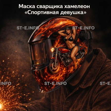 Маска сварщика хамелеон «Спортивная девушка» (YXE-718G PRO) - st-e.info - Калининград